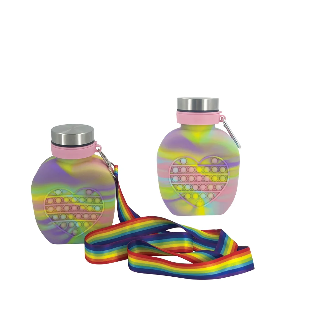 Rainbow Rope Water Bottle 2022 Outdoor Silicone Water Bottle Buy