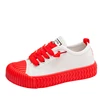 New flat model branded wholesale fashion rubber toe protection canvas kid shoes with light 2019 factory