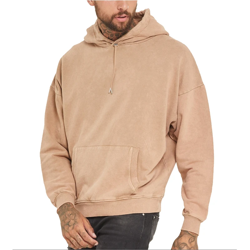 Mens High Quality Clothing Blank Cotton Acid Oversized Tan Heavy Pullover Hoodie Buy Men