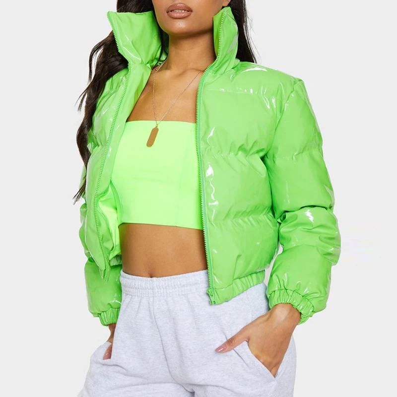 neon green bubble jacket