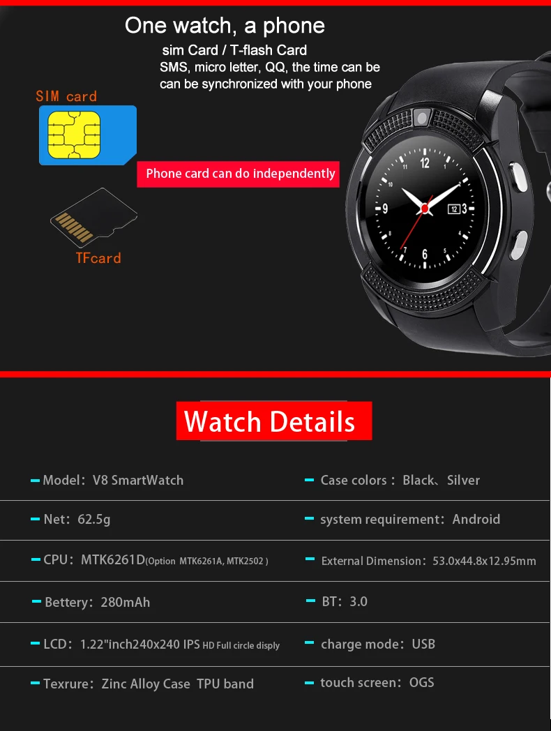 2022 Fashion Smartwatch V8 Circular Screen Multi-function Sport Exercise Reloj  Inteligente Original Smart Watch V8 Android Ios - Buy Anti-lost V8 Smart  Watch Fall Detection Smartwatch Reloj Inteligente Ip68 Smart Watch With