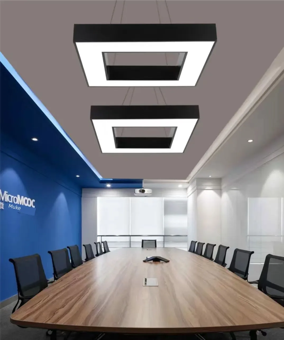 product modern style irregular six sided prism round warm white hanging line light for indoor office gym mall simple creative design-9