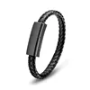 Type C Leather Bracelet Link Charging Cable Braided Wrist Band USB Sync Data Charger Cord for Samsung Galaxy