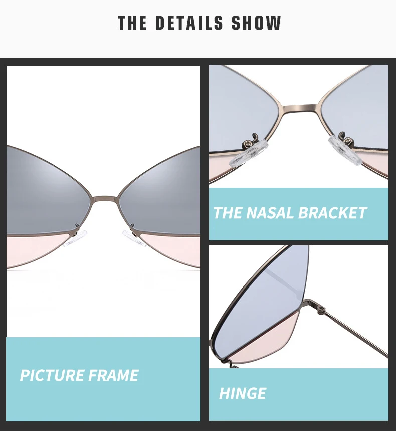 2019 Trendy Bow Triangle Metal Frame Designer Women Shades Sunglasses