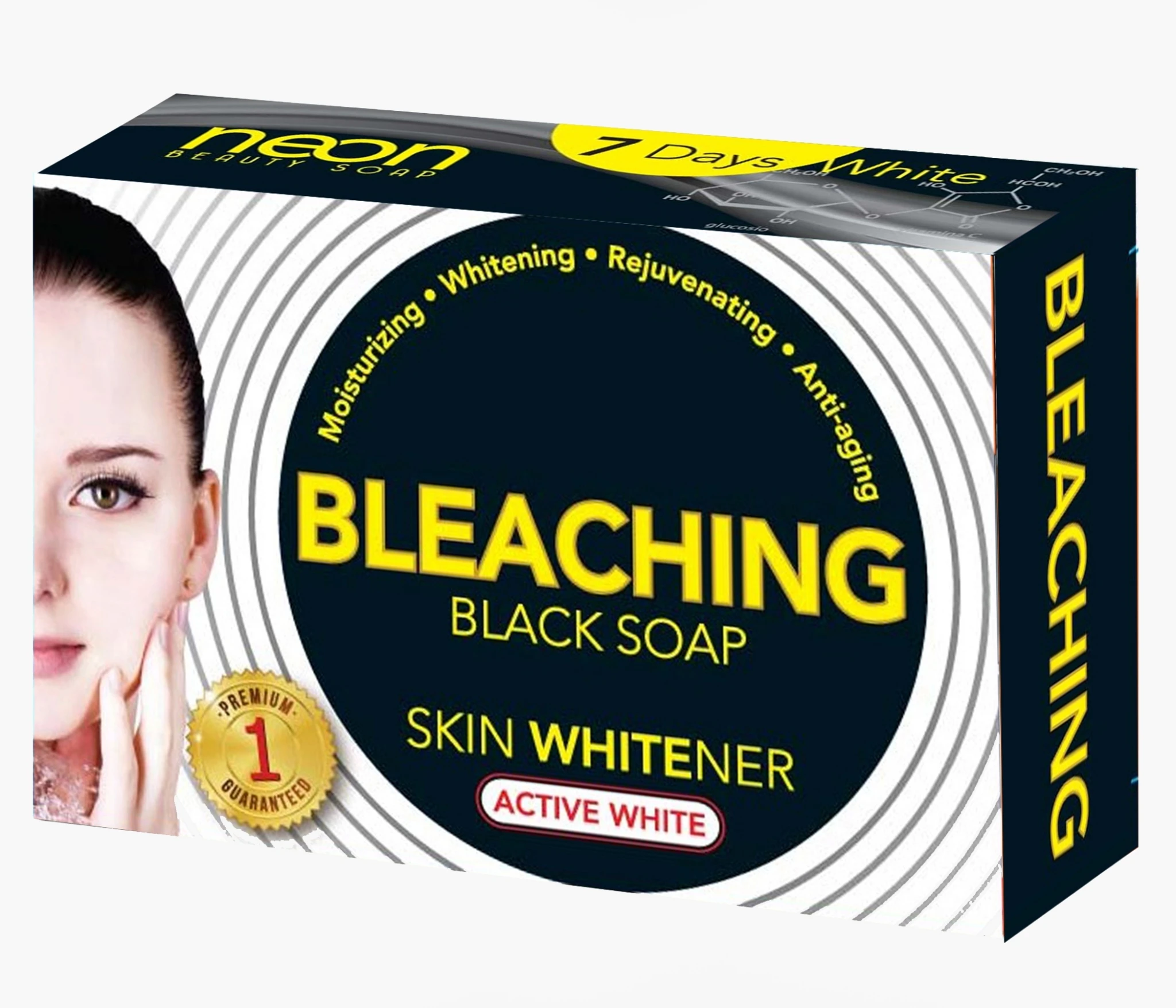 Neon Bleaching Black Soap Main Extract From Charcoal Helps With
