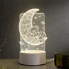ANJIE Custom moon lamp 3d illusion baby bedroom night light