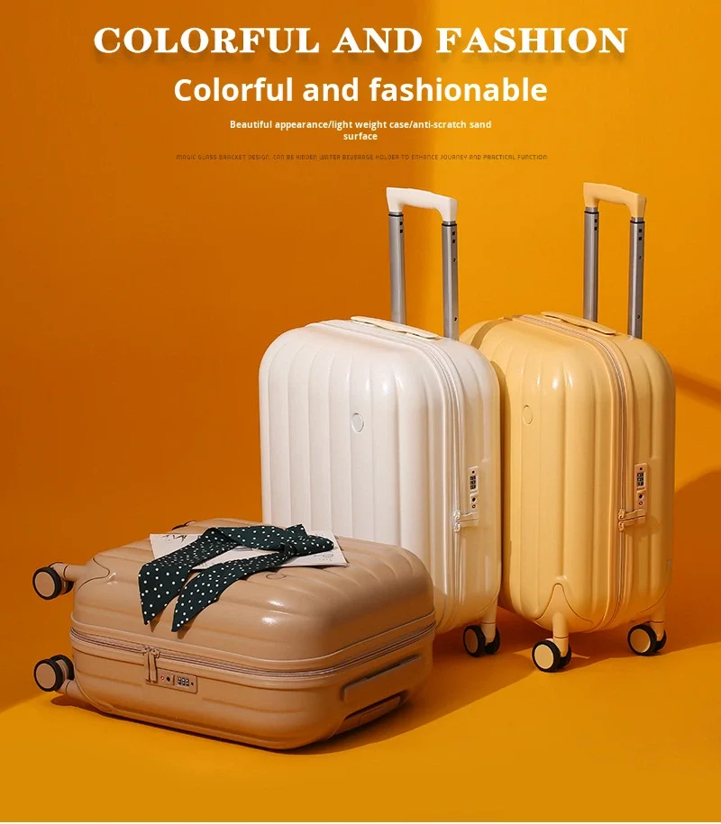 product 20 inch new pumpkin bubble box pc hard case childrens password lock universal spinner wheel travel trolley case waterproof-6