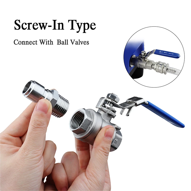 1/2"bsp Beer Quick Disconnect Set 1/2 " Barb 304 Stainless Steel Quick