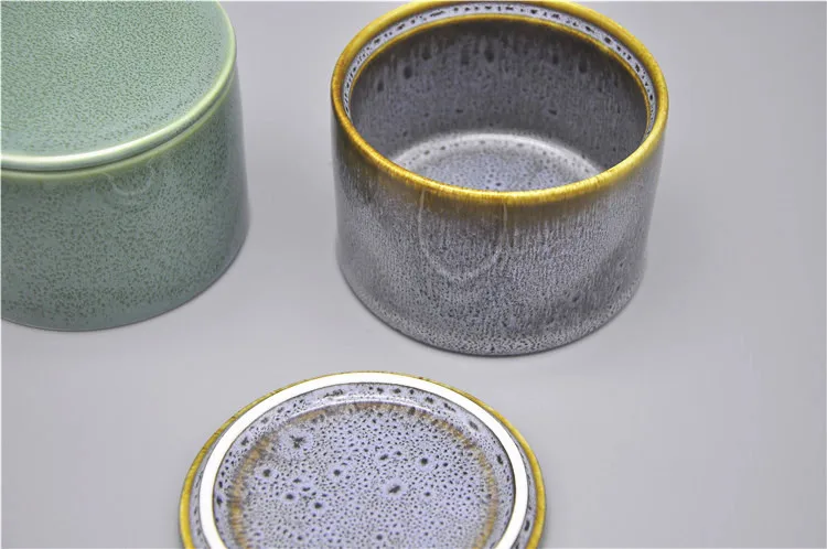 unique design reactive glaze rustic style empty ceramic candle vessel antique bulk candle jars with lid .JPG