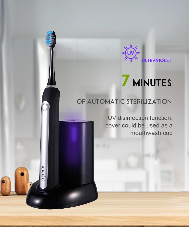Waterproof Battery Operated Uv Sanitizer Fda Approved Toothbrush