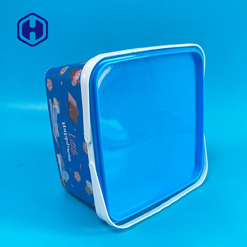 Biscuit Iml Container Luxury Cracker Square Food Grade Custom Christmas