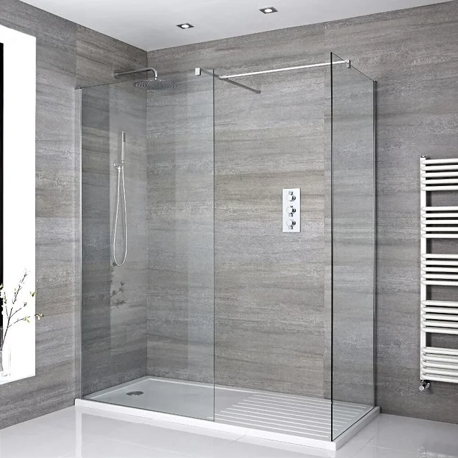 Best Cheap Easy Install gym bathroom glass shower partition