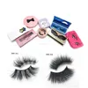 Newcally 25mm Mink Lashes 5D Mink False Eyelashes Dramatic Messy Cross Lashes 1 Pair Pack
