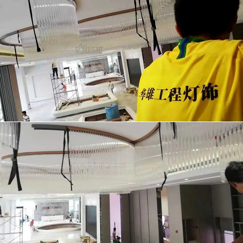Custom made Indoor lights chandeliers dysmorphism shaped flower lobby ceiling light for Hotel sales department villa