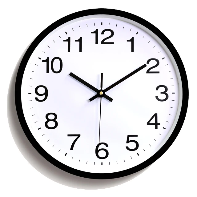 
Promotional gift 12 inch simple plastic frame glass cover custom design logo wall clocks 