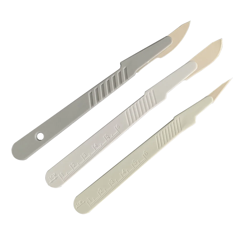 Medical Grade Carbon Stainless Disposable Scalpel With Plastic Handle