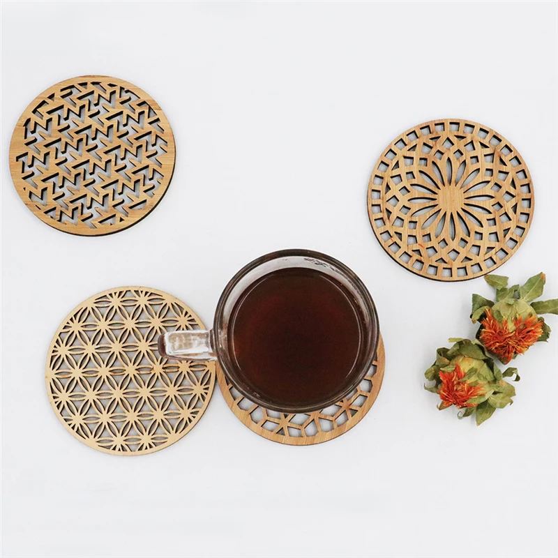 Good Quality Blank Wooden Coaster Dinner Table Accessories Round Bamboo