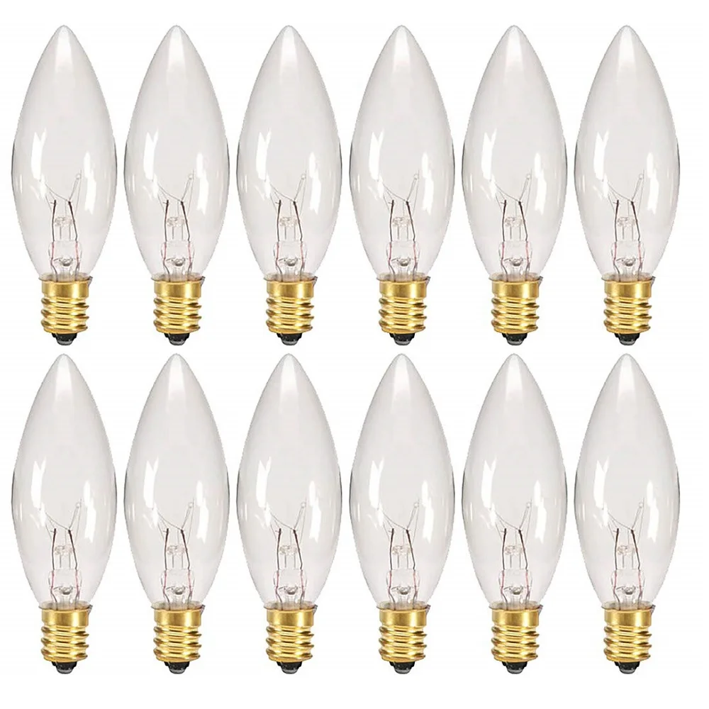 130V 7W 10W 15W 25W 40W E12 Candelabra Screw Base Incandescent Light Bulb C26 Candle Lamp