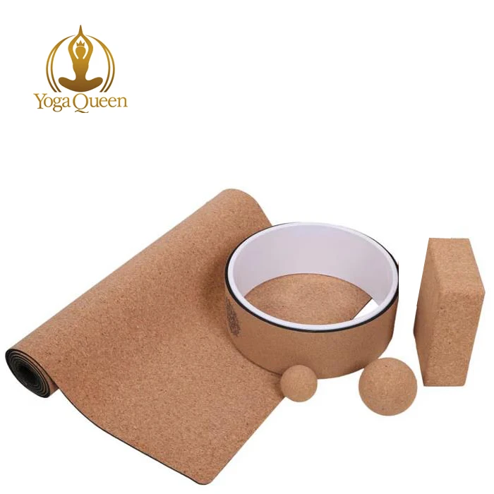 Custom Eco Friendly Natural Corkr / Tpe Yoga Mat Starter Kit / Set