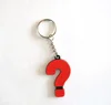 Wholesale custom question mark shape 2d pvc rubber keychain for promotion