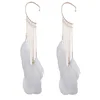 European and American super fairy personality long money earring tassel feather ear hang female ear hole earring