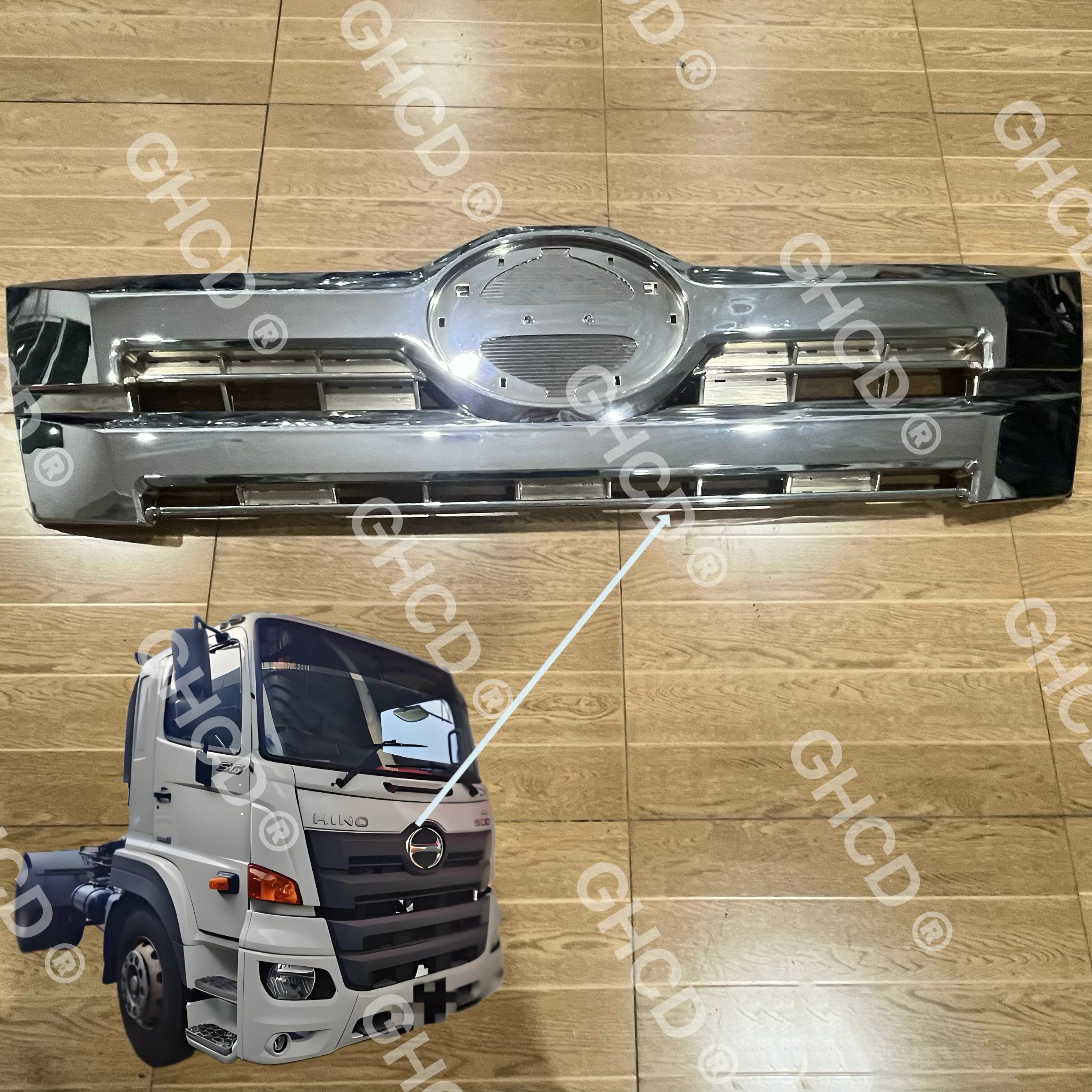 GHCD High Quality/Factory Price Chrome-plated Big Grille for Japanese Truck HINO 500 VICTOR(2014-ON) supplier