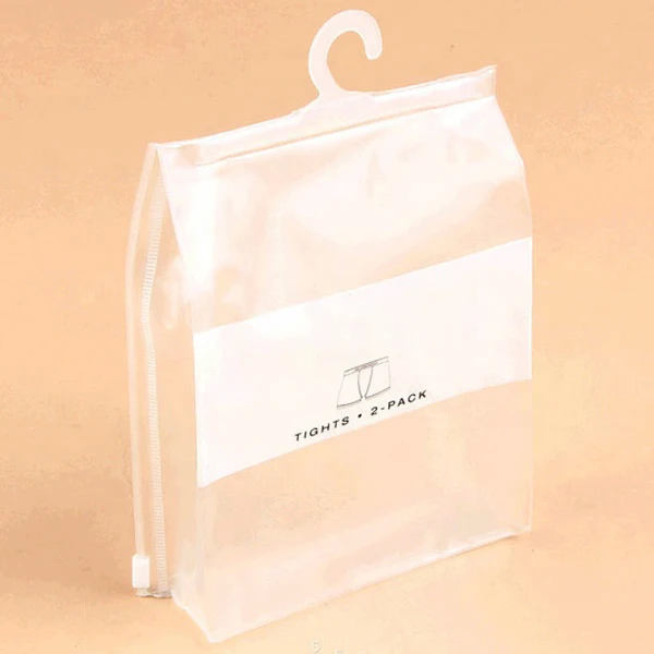 wholesale plastic PVC apparel packaging bag  with hanger