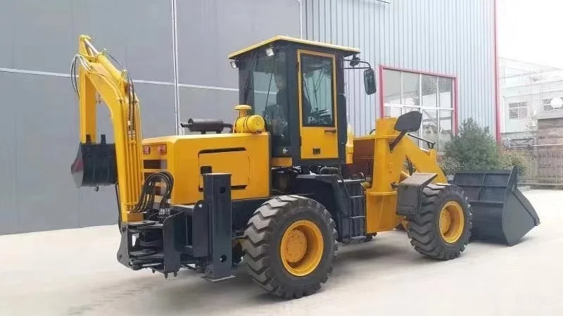 China backhoe loader tractor with front end loader and excavator for sale