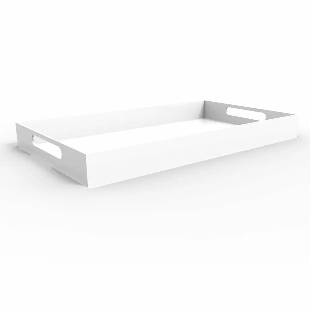 white serving tray with handles