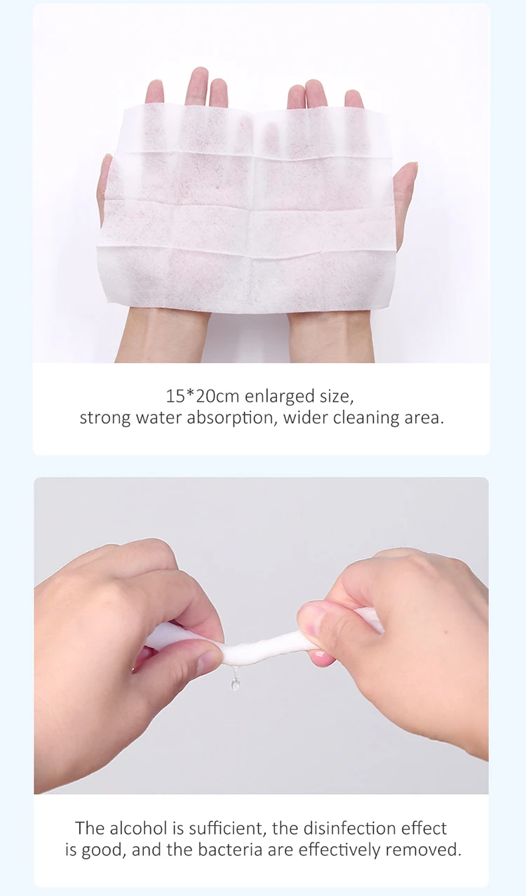 FDA MSDS 10PCS 75% Alcohol Disinfecting Wet Towel Medical Alcohol Cleaning Tissue