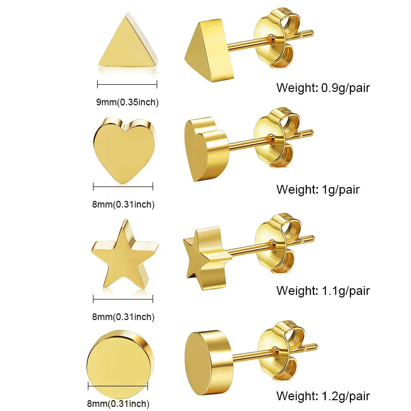 Wholesale High Quality 14k Gold Stainless Steel Bead Ball Stud Earring