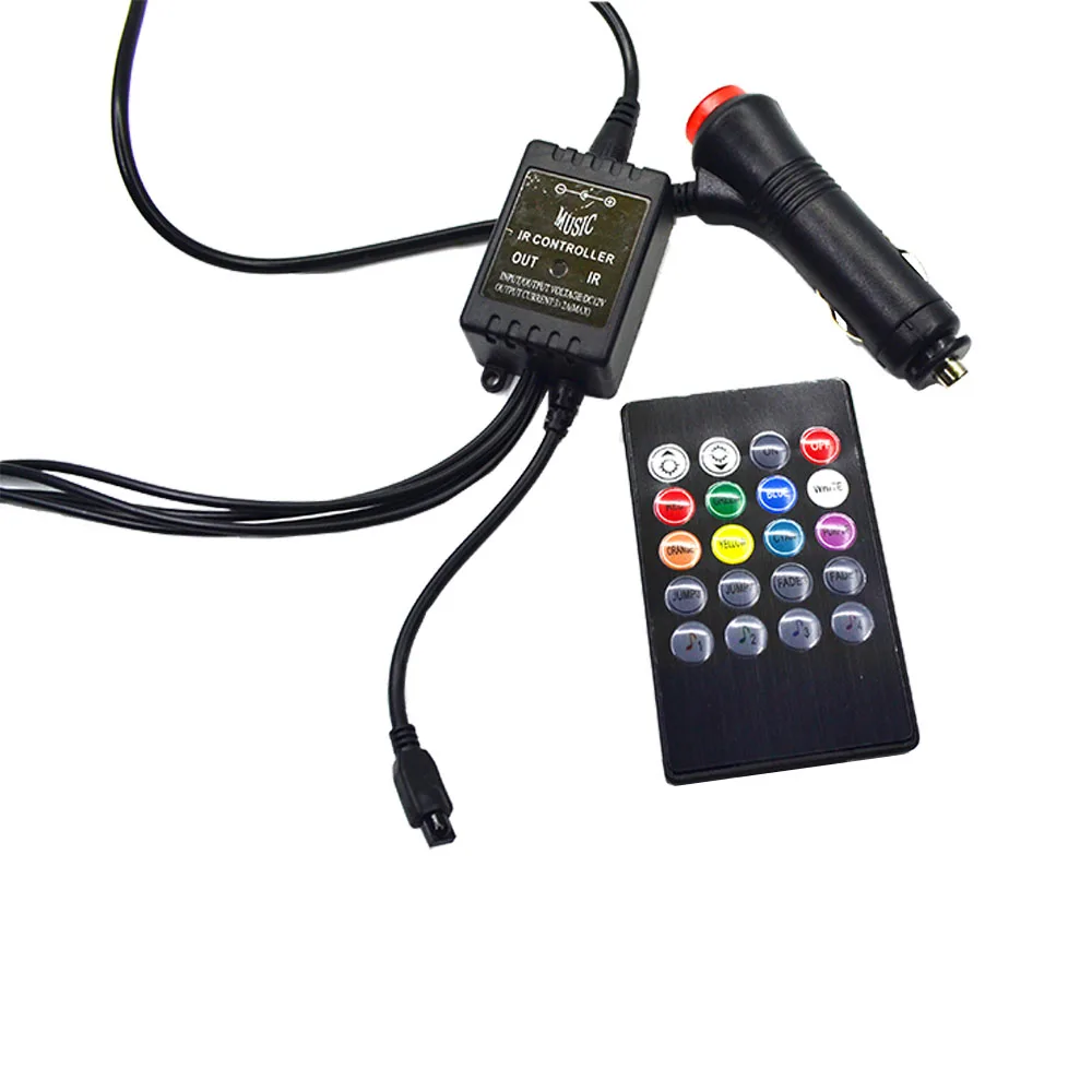 4in 1 RGB Car Interior Floor Decoration Atmosphere Colorful Neon Light Lamp 36 LED with Wireless Remote Control