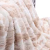Soft and stylish luxury warm printed textured pattern cutting embossed faux rabbit fur minky throw blanket blankets for winter