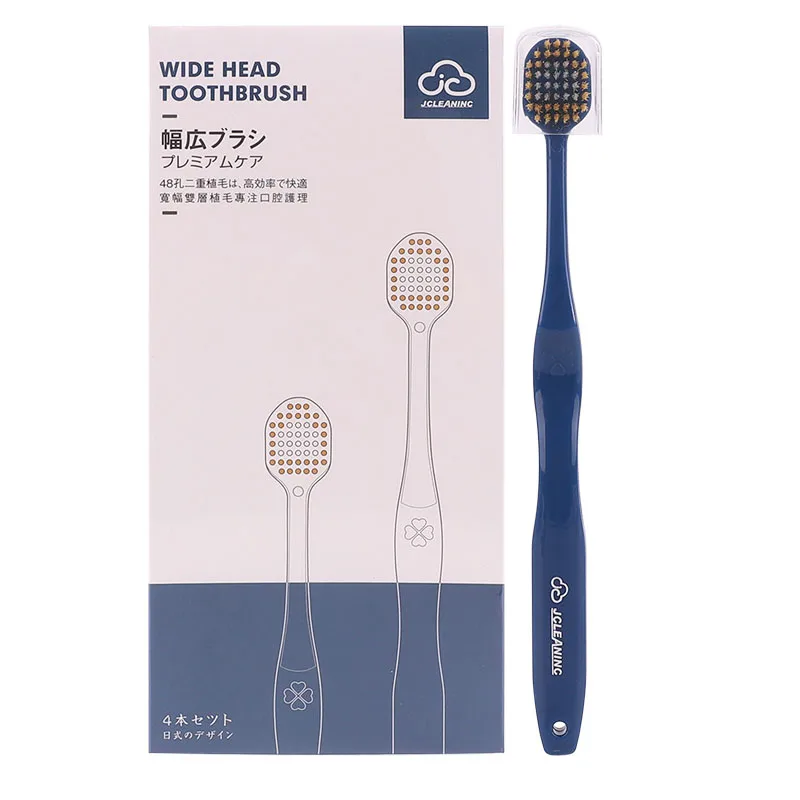 High quality plastic brushcleaning adult bristle soft tooth brush with wide head