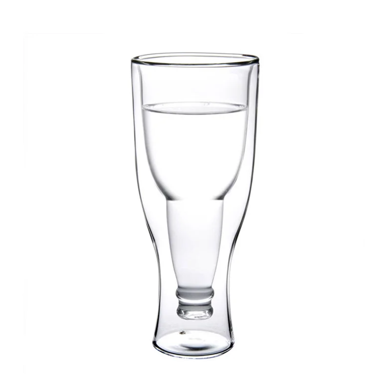 
200ml High borosilicate durable transparent double wall glass beer steins mug 