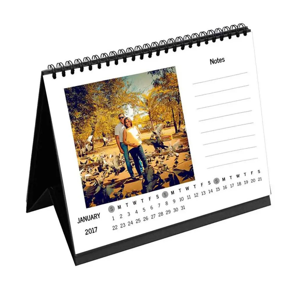 Promotional Personalized Custom Desk Calendar Paper Spiral Wall 