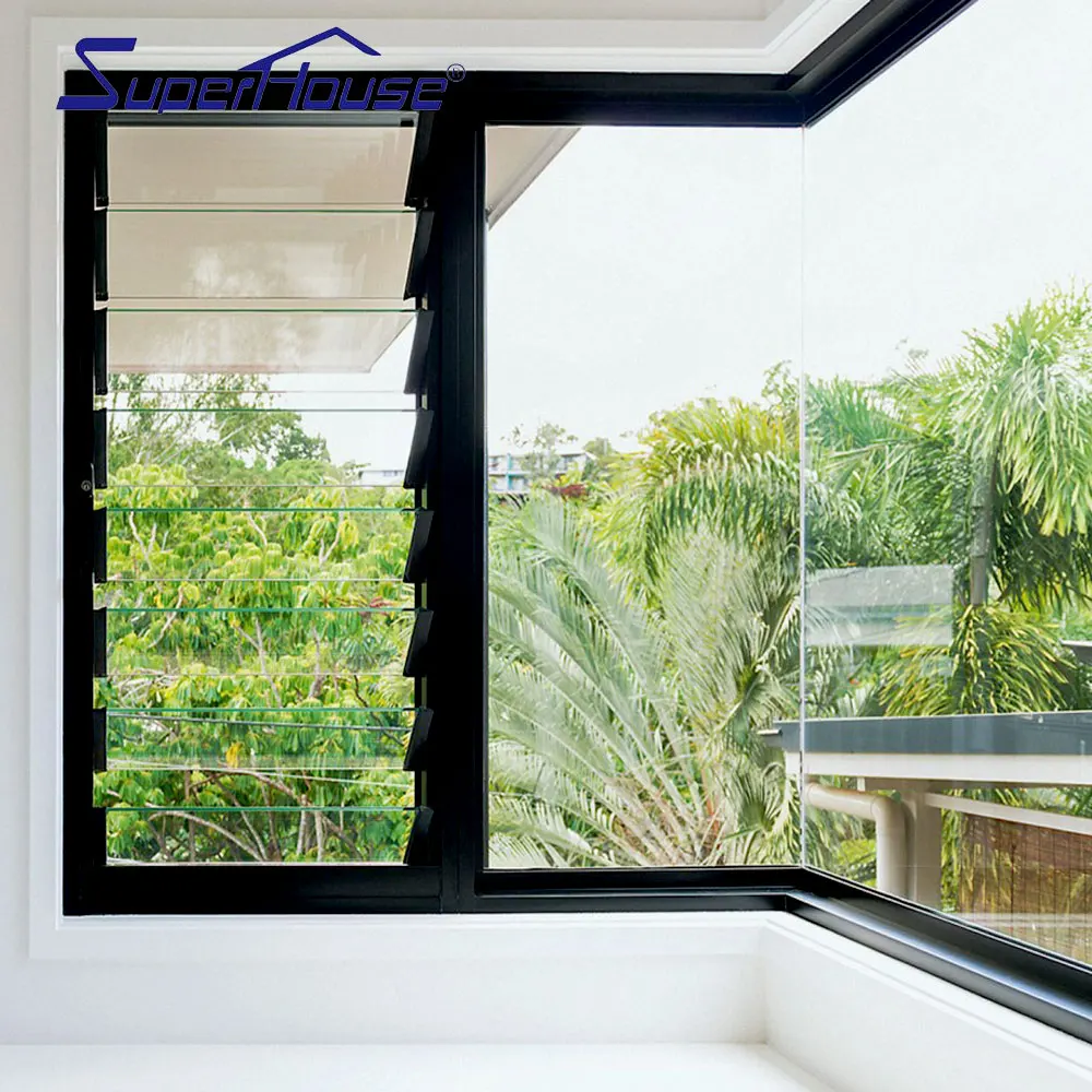 Aluminum air ventilation window/aluminium exterior louvre window jalousie window with AS2047