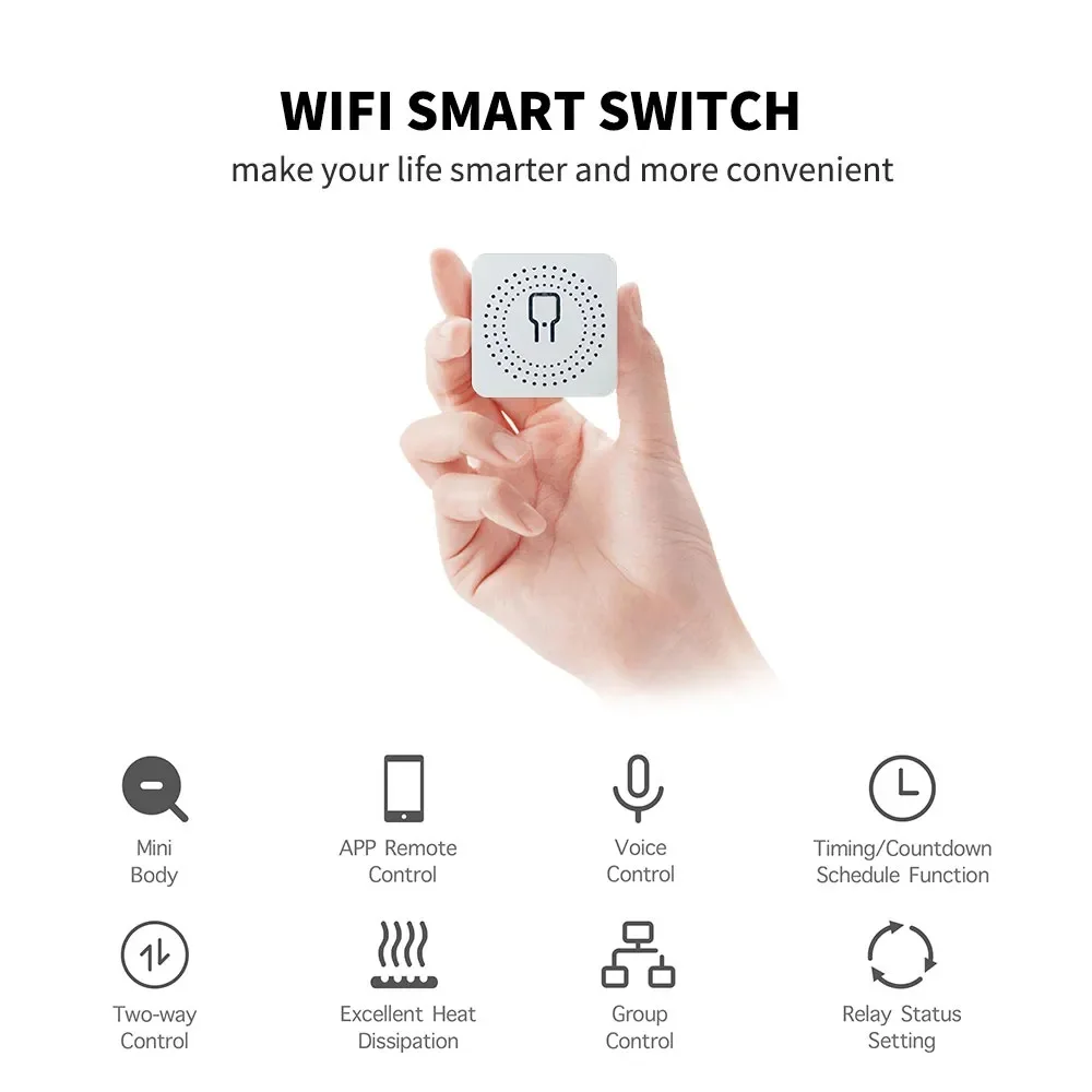 Tysh 16a Smart Circuit Breaker Two Way Module Switch Interruptor Electric Circuit Switch Tuya