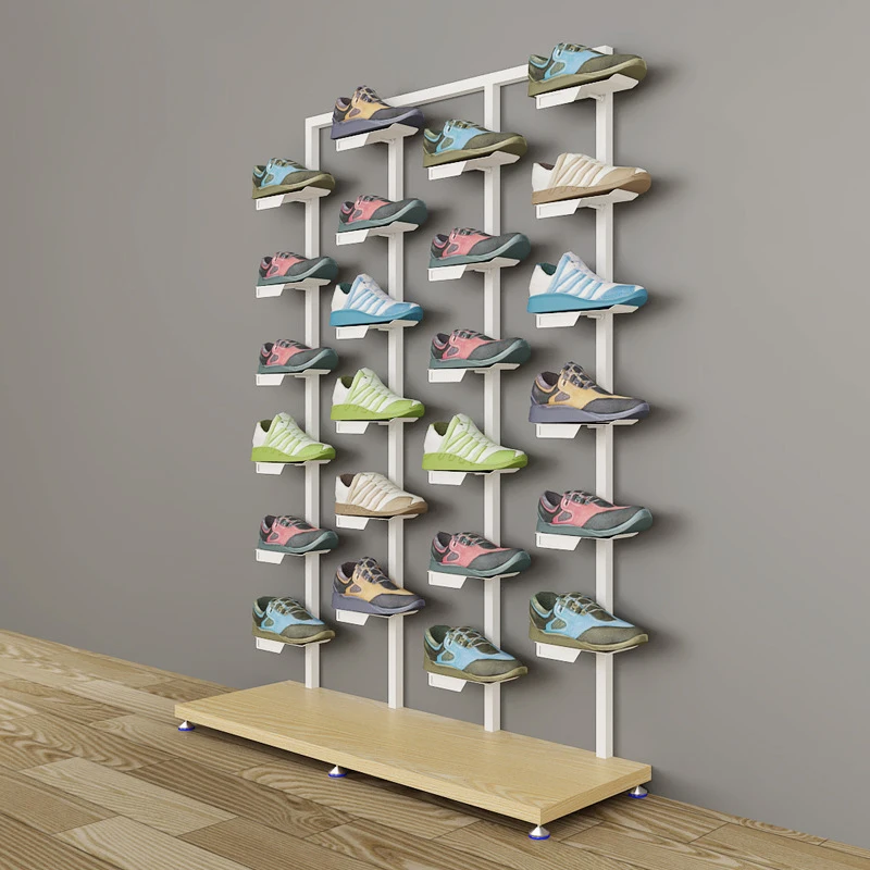 Shoe Rack Double Side Display Shelf Shopping Mall Clothing Store Floor