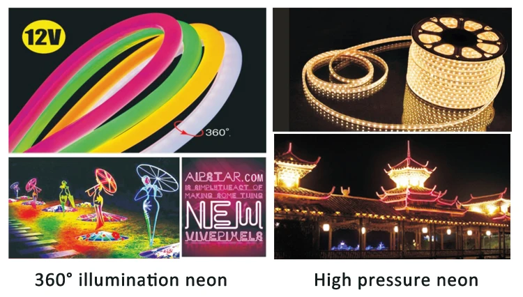 newest product waterproof 1000meter battery small pvc 360 rgb neon led strip for bridges