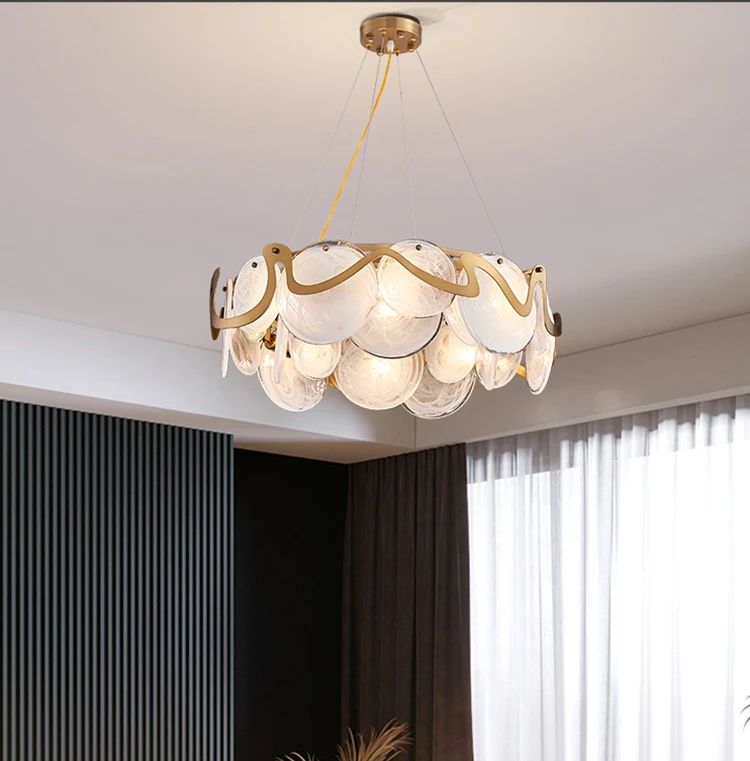 Nice quality gold round pendant lamp chandeliers pendant lights glass luxury chandelier lighting