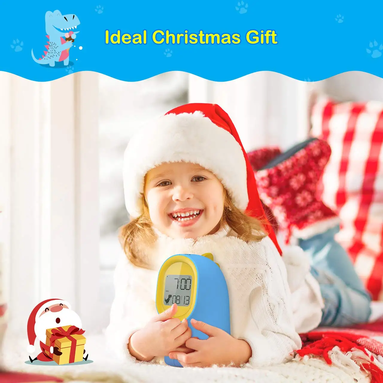 Children Alarm Clock With Night Light,Sleep Trainer For Teaching Kids