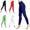 New Ladies Cotton Full length size colours high waisted Stretchy Plain Soft Tummy control A1690
