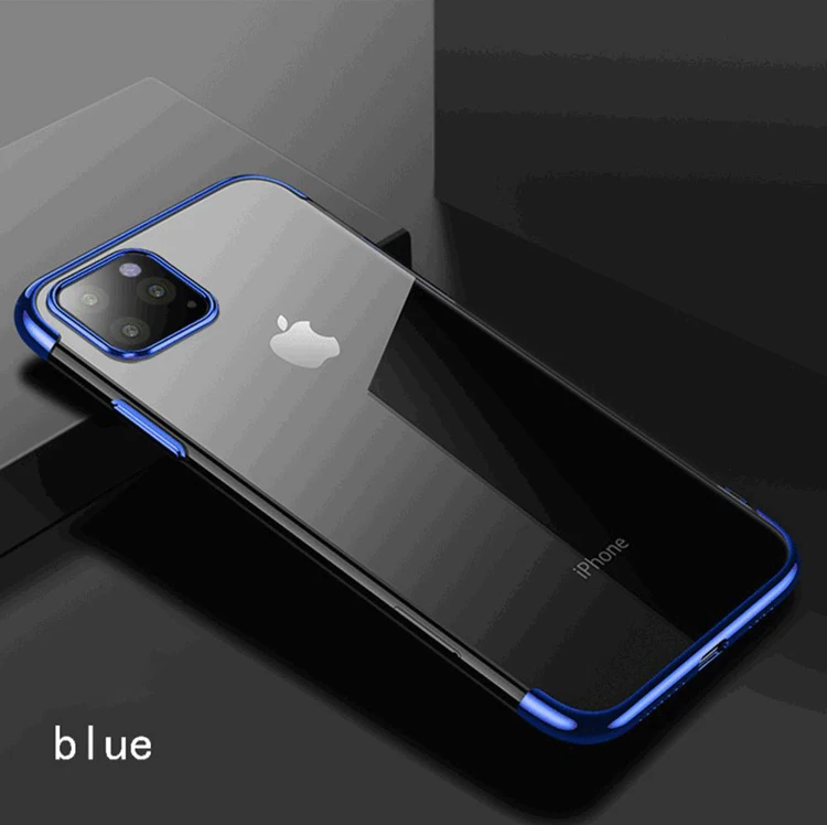 OTAO  tpu mobile phone case for iphone 11 pro max plating transparent case for iphone xs max xr x 8 7 plus back cover