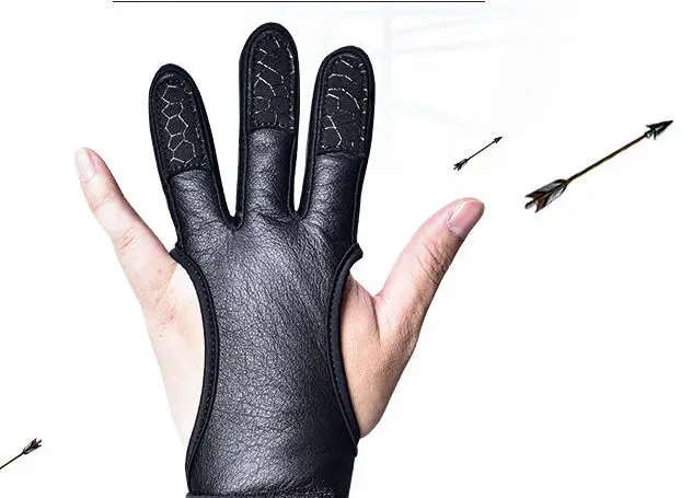 
Leather bow and arrow archery three-finger gloves 