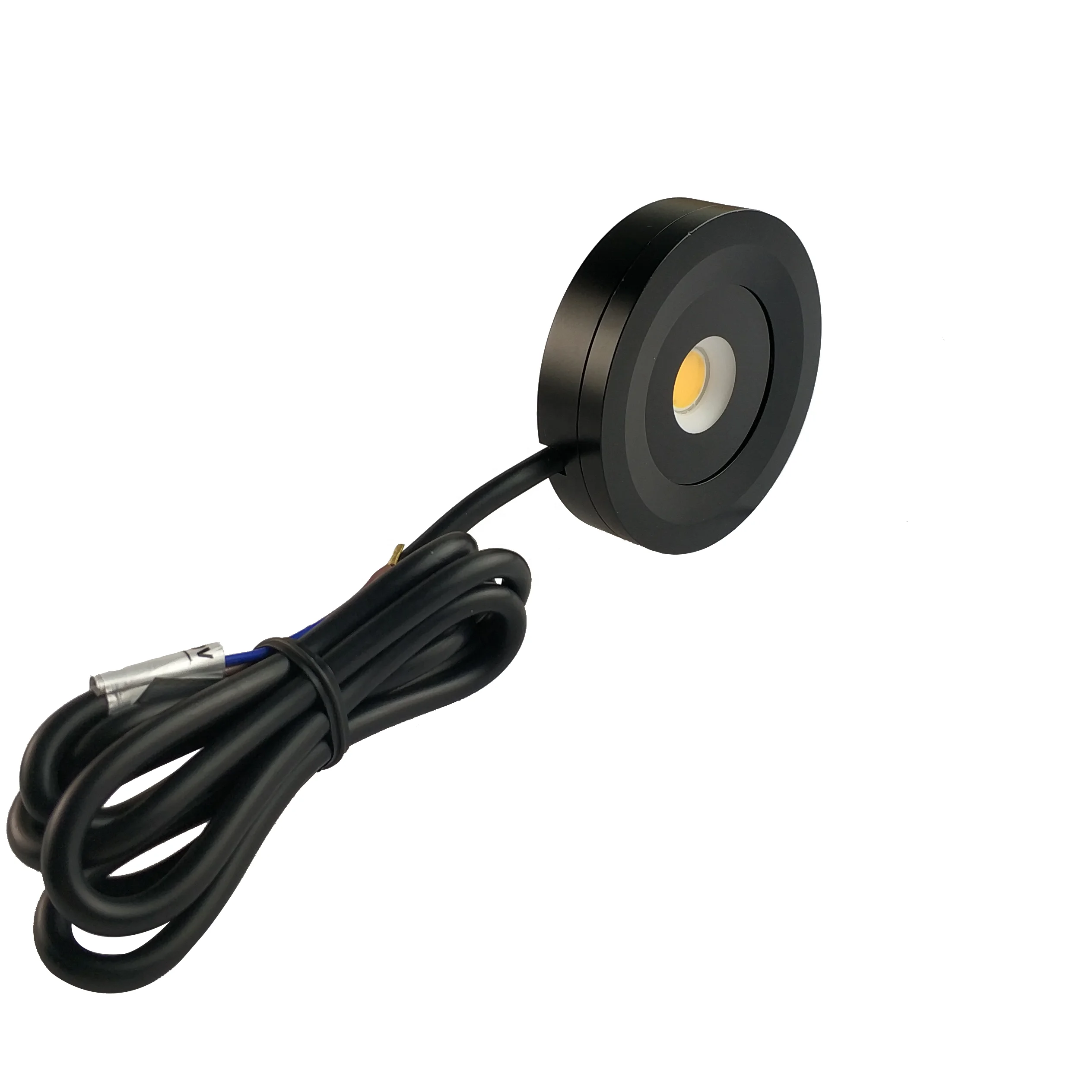 black cob led puck light 120v