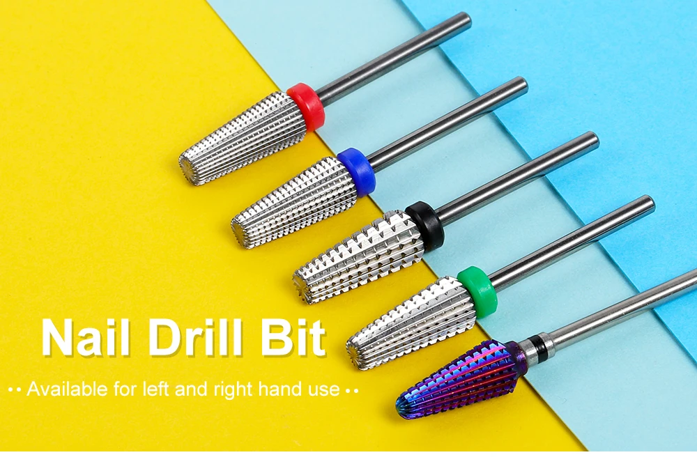 New 5 In1 Carbide Nail Drill Bit Flame Bit For Electric Nail Drills
