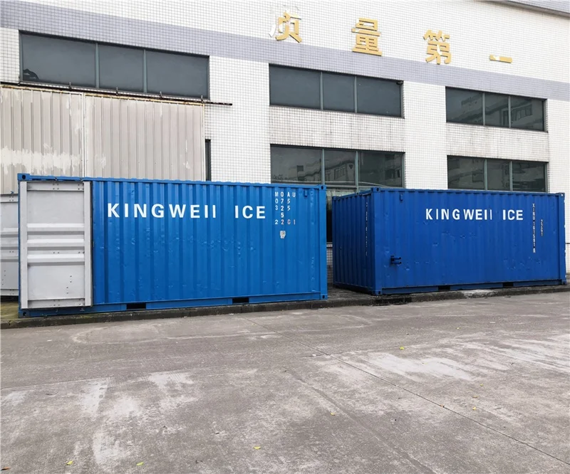 Kingwell 20ft 40ft Containerized Ice Block Bar Making Machine Mobile