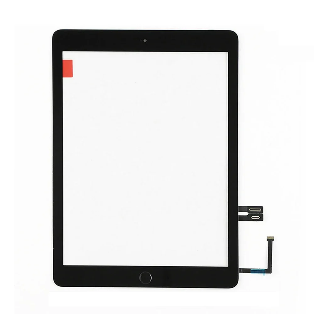 iPad 4 front panel assembly kit showing digitizer, glass, and home button