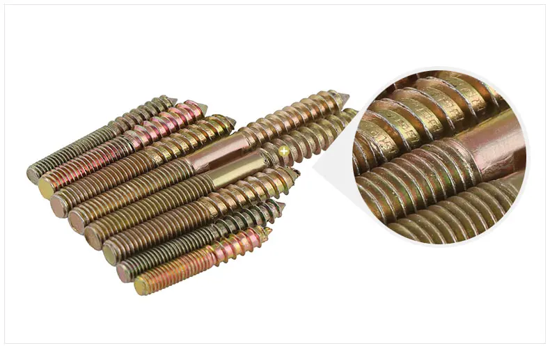 M4 M5 Hanger Bolt Wood To Metal Dowels Double Ended Furniture Fixing